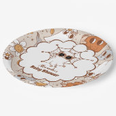 Retro Groovy Halloween Little Boo Baby Dusche Pappteller (Schrägansicht)