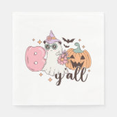 Retro Groovy Halloween Spooky Boo Y’all Serviette (Vorderseite)