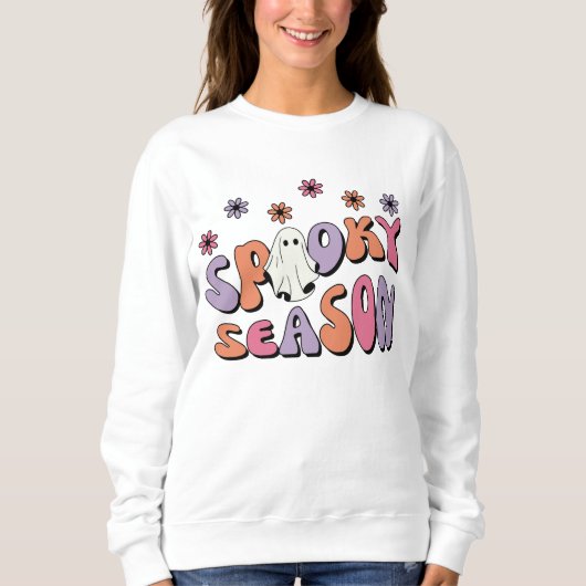 Retro Groovy Halloween Spooky Season Sweatshirt (Vorderseite)