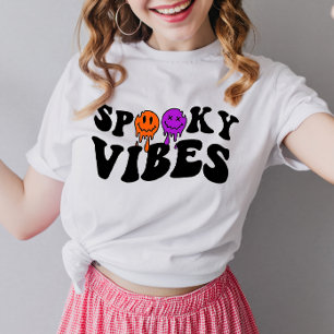 Retro Groovy Halloween Spooky Vibes T-Shirt