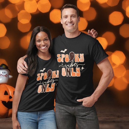Retro Groovy Halloween Spooky Vibes T-Shirt