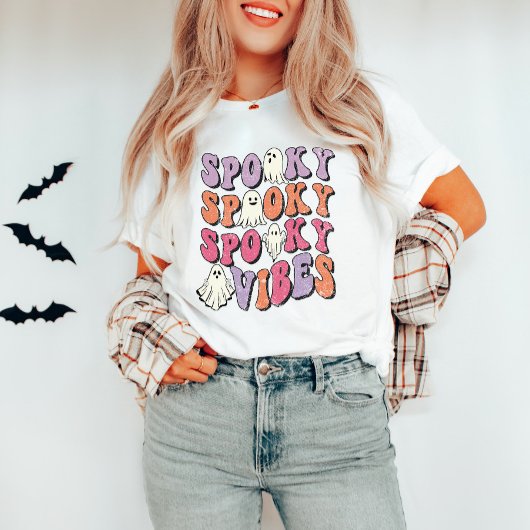 Retro Groovy Halloween Spooky Vibes T - Shirt