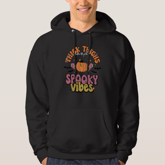 Retro Groovy  Halloween Thick Thighs And Spooky Vi Hoodie (Vorderseite)
