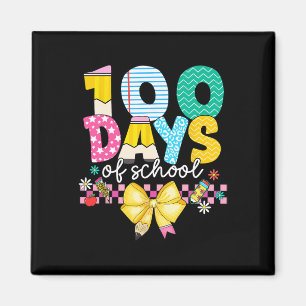 Retro Groovy Happy 100 Tage Schule Lehrer Kind Magnet