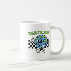 Retro Groovy Happy Earth Day Niedlich Earth with E Kaffeetasse