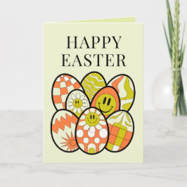 Retro Groovy Happy Easter Personalized Card Feiertagskarte