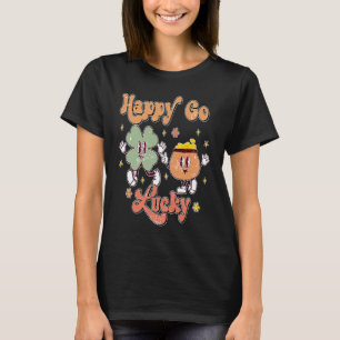 Retro Groovy Happy Go Lucky Kleeblatts Clover St P T-Shirt