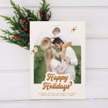 Retro Groovy Happy Holidays Typografy Foto