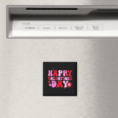 Retro Groovy Happy Valentines Day Hearts Love Wome Magnet (In Situ (Geschirrspüler))