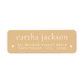 Retro Groovy Heart Earth Yellow Rücksendeadresse (Vorne)