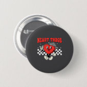 Retro Groovy Heart Throb Valentines Day Toddlers B Button (Vorne & Hinten)