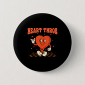 Retro Groovy Heart Throb Valentines Day Toddlers B Button (Vorderseite)