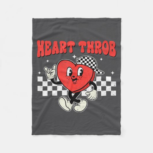 Retro Groovy Heart Throb Valentines Day Toddlers B Fleecedecke (Vorderseite)