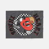 Retro Groovy Heart Throb Valentines Day Toddlers B Fleecedecke (Vorderseite (Horizontal))