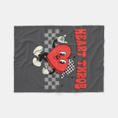 Retro Groovy Heart Throb Valentines Day Toddlers B Fleecedecke (Vorderseite (Horizontal))