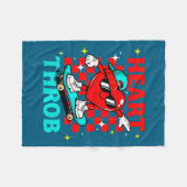 Retro Groovy Heart Throb Valentines Day Toddlers B Fleecedecke (Vorderseite (Horizontal))