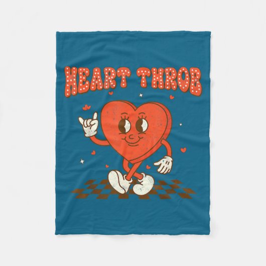 Retro Groovy Heart Throb Valentines Day Toddlers B Fleecedecke (Vorderseite)
