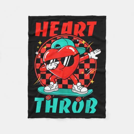 Retro Groovy Heart Throb Valentines Day Toddlers B Fleecedecke (Vorderseite)