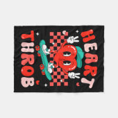 Retro Groovy Heart Throb Valentines Day Toddlers B Fleecedecke (Vorderseite (Horizontal))