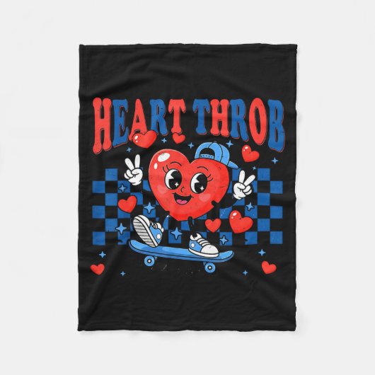 Retro Groovy Heart Throb Valentines Day Toddlers B Fleecedecke (Vorderseite)