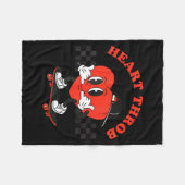 Retro Groovy Heart Throb Valentines Day Toddlers B Fleecedecke (Vorderseite (Horizontal))