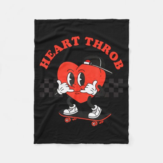 Retro Groovy Heart Throb Valentines Day Toddlers B Fleecedecke (Vorderseite)