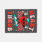 Retro Groovy Heart Throb Valentines Day Toddlers B Fleecedecke (Vorderseite (Horizontal))
