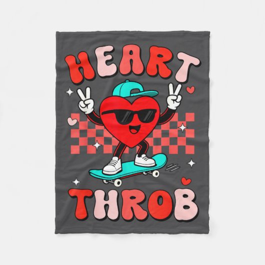 Retro Groovy Heart Throb Valentines Day Toddlers B Fleecedecke (Vorderseite)