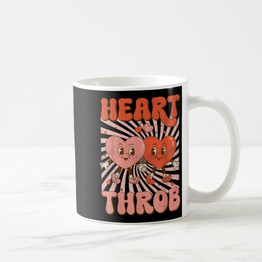 Retro Groovy Heart Throb Valentines Day Toddlers B Kaffeetasse (Rechts)