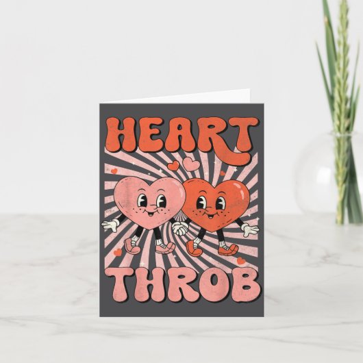 Retro Groovy Heart Throb Valentines Day Toddlers B Karte (Vorderseite)