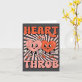 Retro Groovy Heart Throb Valentines Day Toddlers B Karte (Gelbe Blume)