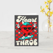 Retro Groovy Heart Throb Valentines Day Toddlers B Karte (Gelbe Blume)