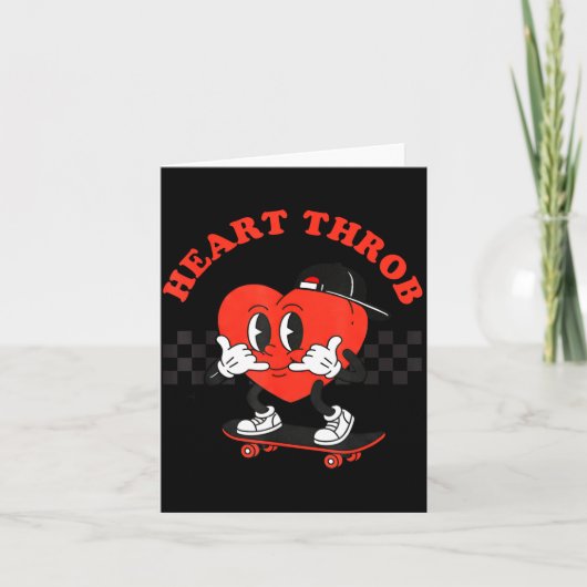 Retro Groovy Heart Throb Valentines Day Toddlers B Karte (Vorderseite)