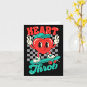 Retro Groovy Heart Throb Valentines Day Toddlers B Karte (Gelbe Blume)