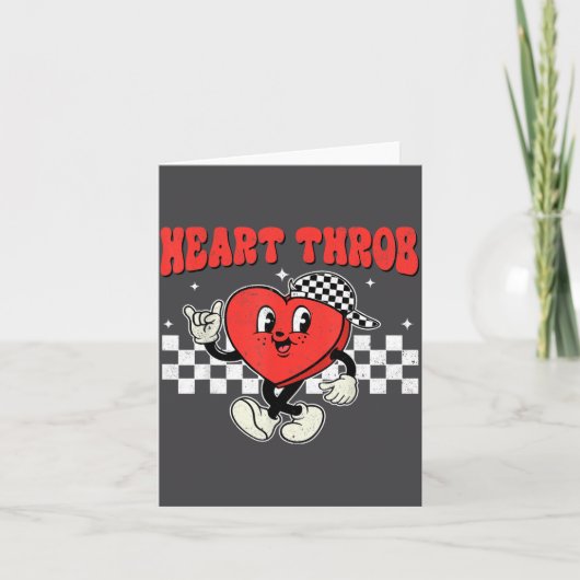 Retro Groovy Heart Throb Valentines Day Toddlers B Karte (Vorderseite)
