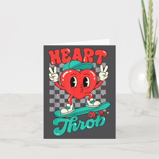 Retro Groovy Heart Throb Valentines Day Toddlers B Karte (Vorderseite)