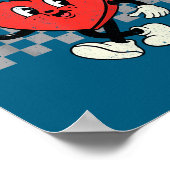 Retro Groovy Heart Throb Valentines Day Toddlers B Poster (Ecke)