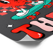 Retro Groovy Heart Throb Valentines Day Toddlers B Poster (Ecke)