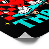 Retro Groovy Heart Throb Valentines Day Toddlers B Poster (Ecke)