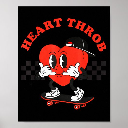 Retro Groovy Heart Throb Valentines Day Toddlers B Poster (Vorne)