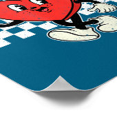 Retro Groovy Heart Throb Valentines Day Toddlers B Poster (Ecke)