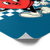 Retro Groovy Heart Throb Valentines Day Toddlers B Poster (Ecke)