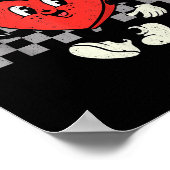 Retro Groovy Heart Throb Valentines Day Toddlers B Poster (Ecke)