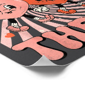 Retro Groovy Heart Throb Valentines Day Toddlers B Poster (Ecke)