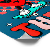 Retro Groovy Heart Throb Valentines Day Toddlers B Poster (Ecke)
