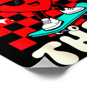 Retro Groovy Heart Throb Valentines Day Toddlers B Poster (Ecke)