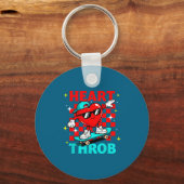 Retro Groovy Heart Throb Valentines Day Toddlers B Schlüsselanhänger (Vorderseite)