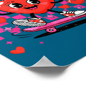 Retro Groovy Heart Throb Valentines Day Toddlers G Poster (Ecke)