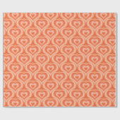 Retro Groovy Hearts Valentinstag Geschenkpapier (Flach)