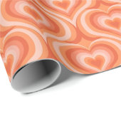 Retro Groovy Hearts Valentinstag Geschenkpapier (Rolleneckpunkt)